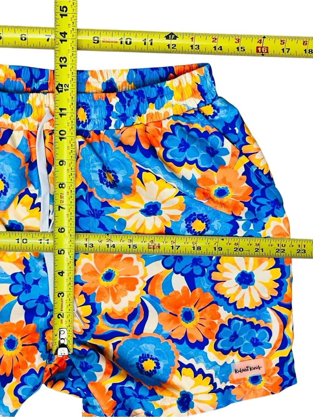 Kulani Kinis Mens Swim Trunks Volleyball Multi Tropical Floral Lining L NWOT